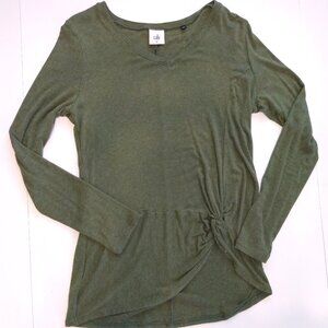 Cabi Women's Olive Long Sleeve Side Knot Top Size M